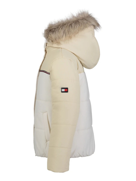 Дитяча стьобана куртка Tommy Hilfiger 1159837365 (Білий/Бежовий 4)