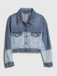 Укороченная джинсовая куртка Gap art409491 (Голубой/Синий, размер M)
