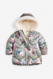 Детская теплая курточка Next с капюшоном 1159765691 (Зеленый, 62-68)