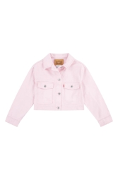 Подростковая джинсовая куртка Levi's укороченная 1159826816 (Розовый XL)