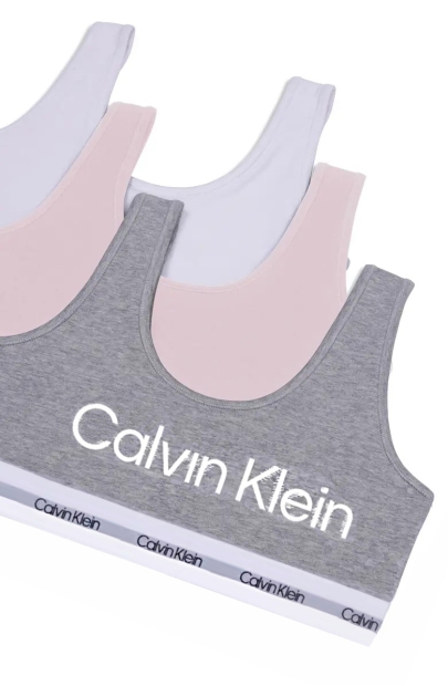 Комплект из трех хлопковых бюстгальтеров Calvin Klein набор топов 1159815252 (Разные цвета S)