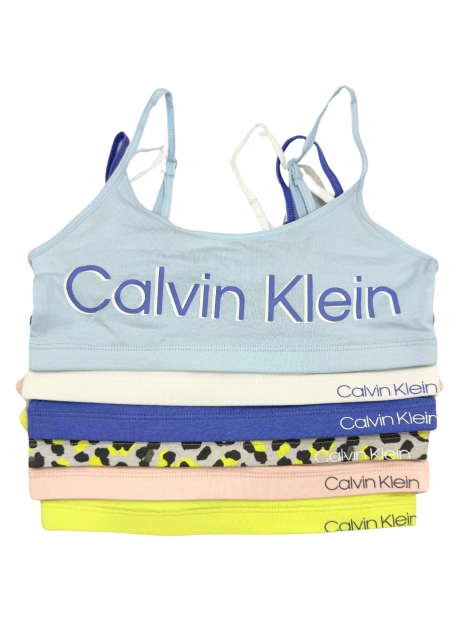 Комплект из шести хлопковых бюстгальтеров Calvin Klein набор топов 1159816323 (Разные цвета S)