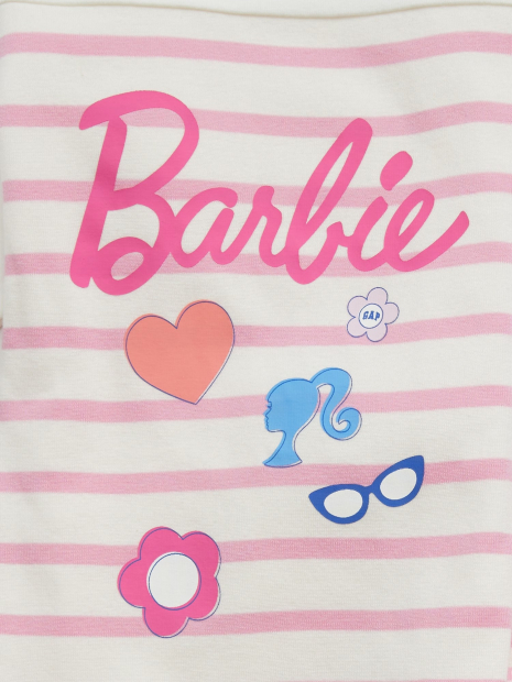 Дитяча піжама Barbie GAP лонгслів та штани 1159836222 (Молочний 3)