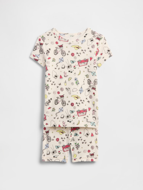 Детская пижама GAP футболка и шорты 1159837319 (Белый 4)
