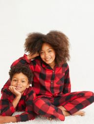 Детская пижама фланелевая Old navy штаны и рубашка 1159757737 (Красный/Черный, 92-99)