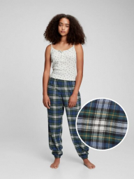 Подростковый пижамный комплект GAP майка штаны 1159760525 (Белый/Синий/Зеленый, 134-137)