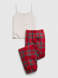 Подростковый пижамный комплект GAP майка штаны 1159761238 (Бежевый/Красный, 134-137)