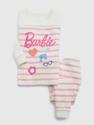 Дитяча піжама Barbie GAP лонгслів та штани 1159836222 (Молочний 3)
