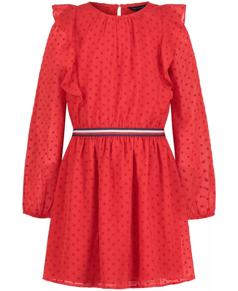 Нарядное детское платье Tommy Hilfiger с принтом 1159809157 (Красный, L)
