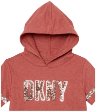 Платье для девочек DKNY с капюшоном 1159815455 (Красный M)