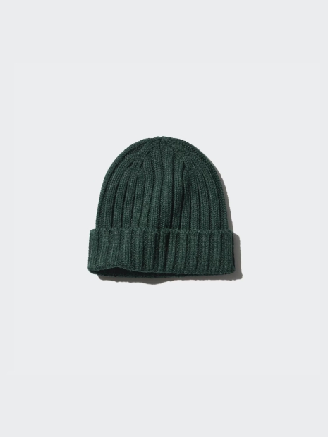 Вязаная шапка UNIQLO HEATTECH 1159829294 (Зеленый M/L)
