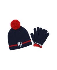 Детский вязаный набор Tommy Hilfiger шапка и перчатки 1159807968 (Синий, 8-16)