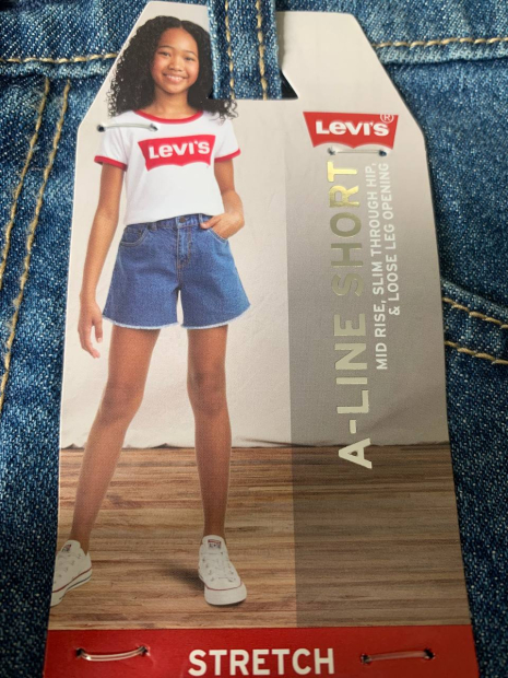 Джинсовые шорты Levi's для девочек 1159836823 (Синий 12)