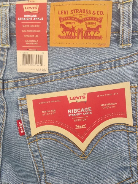Джинси для дівчинки Ribcage Ankle Straight Levi's 1159826090 (Блакитний 8)
