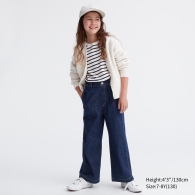 Детские эластичные джинсы UNIQLO 1159801881 (Синий, 124-134)