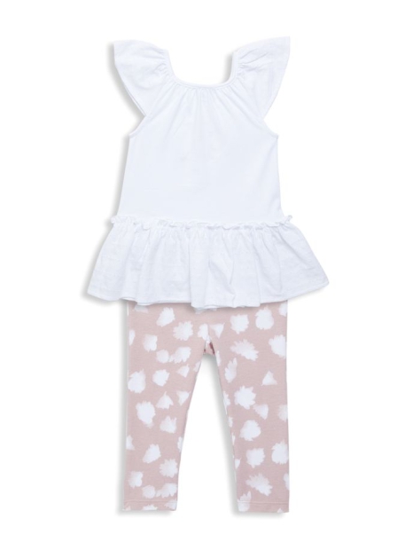 Дитячий комплект Calvin Klein туніка та легінси 1159806784 (Білий/Рожевий, 128-140)