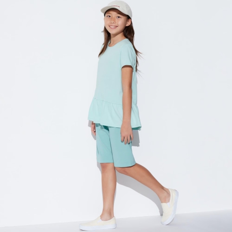 Детский костюм UNIQLO AIRISM футболка и шорты 1159811380 (Зеленый, 155-165)