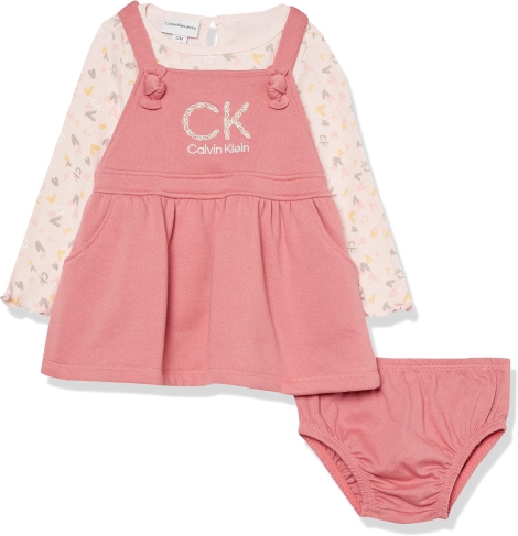 Дитячий костюм Calvin Klein кофта, сарафан та трусики 1159811492 (Рожевий, 12(L))