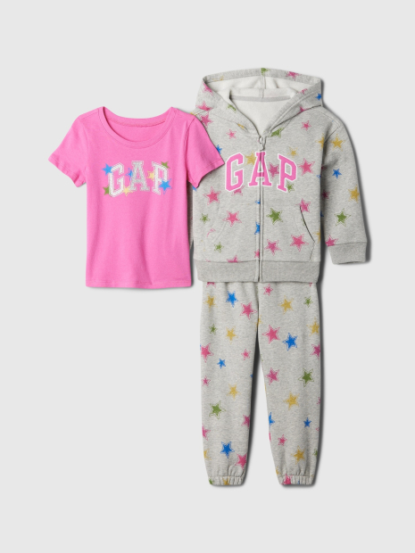 Дитячий комплект GAP толстовка, штани та футболка 1159837069 (Сірий 12-18M)