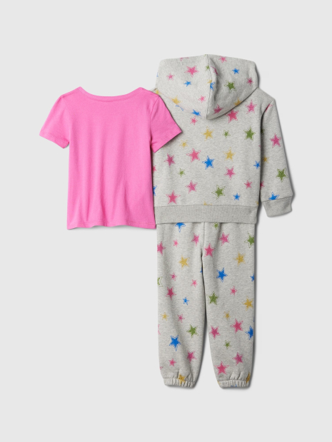Дитячий комплект GAP толстовка, штани та футболка 1159837069 (Сірий 12-18M)
