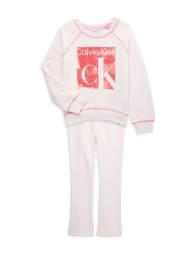 Дитячий костюм на флісі Calvin Klein світшот та штани 1159804394 (Рожевий, 128-140)