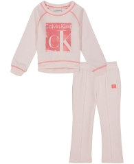Дитячий костюм на флісі Calvin Klein світшот та штани 1159804394 (Рожевий, 128-140)