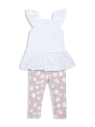 Детский комплект Calvin Klein туника и леггинсы 1159806784 (Белый/Розовый, 2T)
