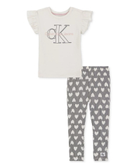 Дитячий комплект Calvin Klein футболка та легінси 1159837088 (Молочний 4)
