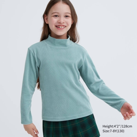 Детский флисовый лонгслив UNIQLO 1159800764 (Голубой, 125-135)