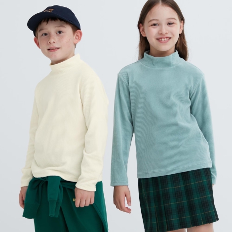 Детский флисовый лонгслив UNIQLO 1159800764 (Голубой, 125-135)