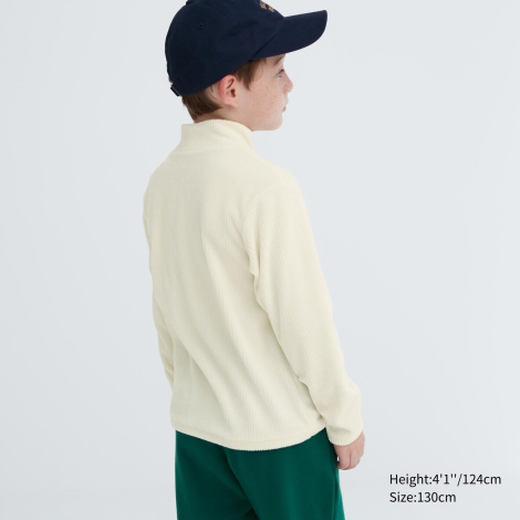 Детский флисовый лонгслив UNIQLO 1159801886 (Белый, 125-135)