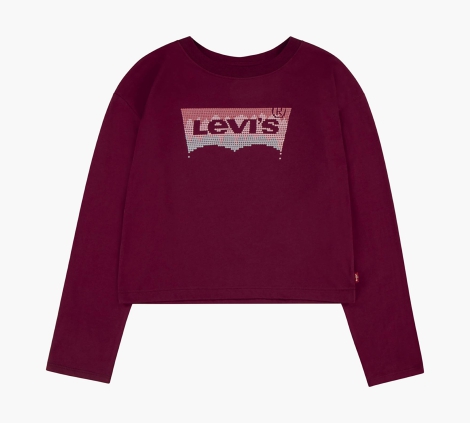 Детский лонгслив Levi's кофта с логотипом 1159806027 (Бордовый, 110-116)