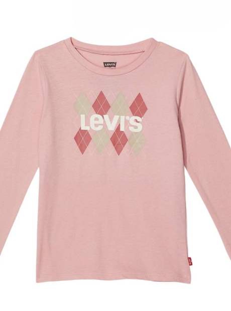 Детский лонгслив Levi's с логотипом 1159818828 (Розовый 110-116)