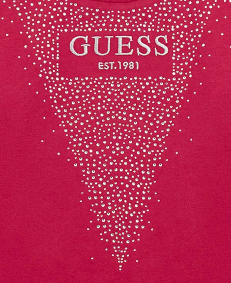 Детский лонгслив GUESS со стразами 1159832732 (Розовый 12)