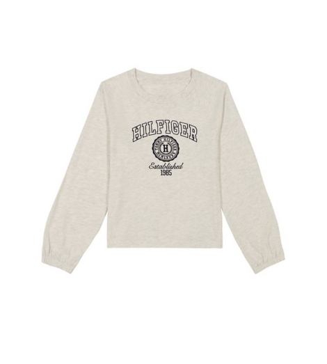 Детский лонгслив Tommy Hilfiger с вышитым логотипом 1159836052 (Молочный 7)