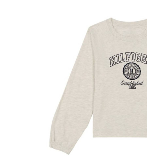 Детский лонгслив Tommy Hilfiger с вышитым логотипом 1159836052 (Молочный 7)