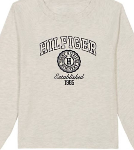 Детский лонгслив Tommy Hilfiger с вышитым логотипом 1159836052 (Молочный 7)