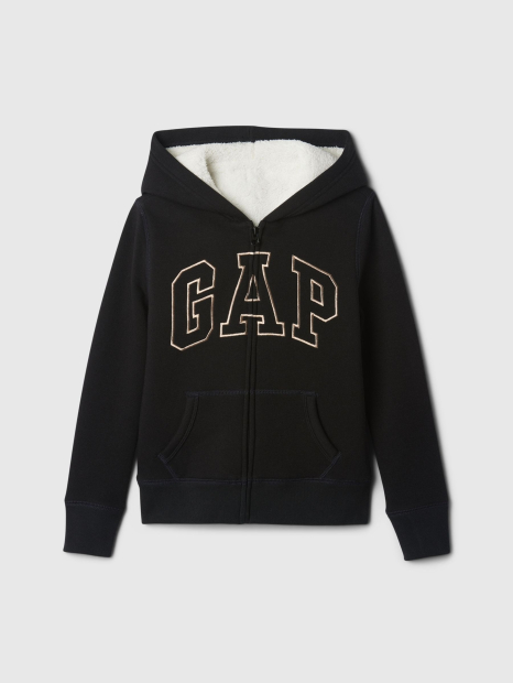 Детская толстовка с капюшоном GAP с подкладкой из шерпы 1159836791 (Черный S)