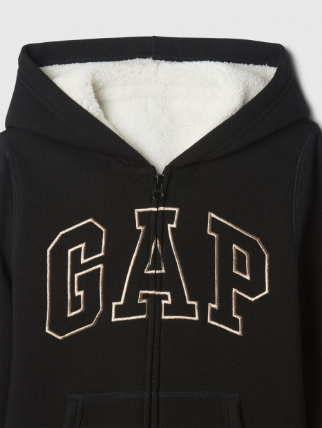 Детская толстовка с капюшоном GAP с подкладкой из шерпы 1159836791 (Черный S)