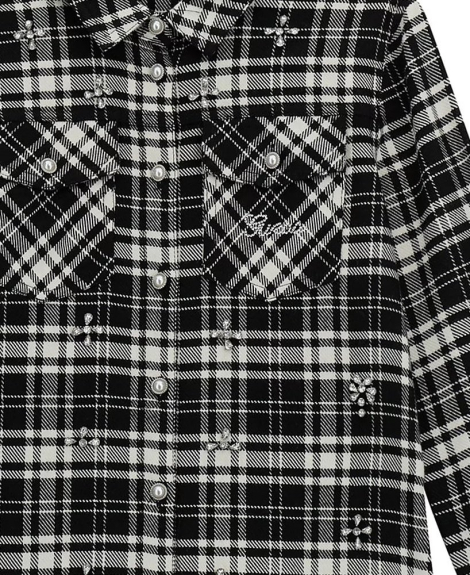 Детская рубашка GUESS с отделкой камнями 1159837564 (Черный/Белый 14)