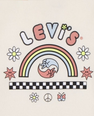 Стильное детское худи Levi's на флисе 1159800386 (Молочный, 116-122)