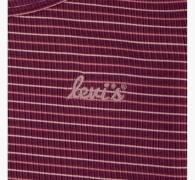 Дитячий лонгслів у рубчик Levi's 1159813964 (Бордовий, 122-128)