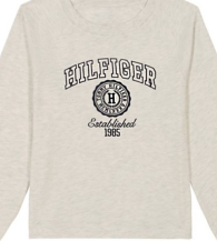 Детский лонгслив Tommy Hilfiger с вышитым логотипом 1159836052 (Молочный 7)