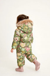 Детский непромокаемый зимний комбинезон Next с цветочным принтом 1159764443 (Зеленый, 116)