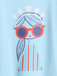 Футболка для малышей GAP с принтом 1159851794 (Голубой 6-12M) на рост 70 см