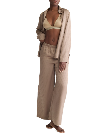 Сатинові штани Calvin Klein Wide Leg 1159840828 (Коричневий L)
