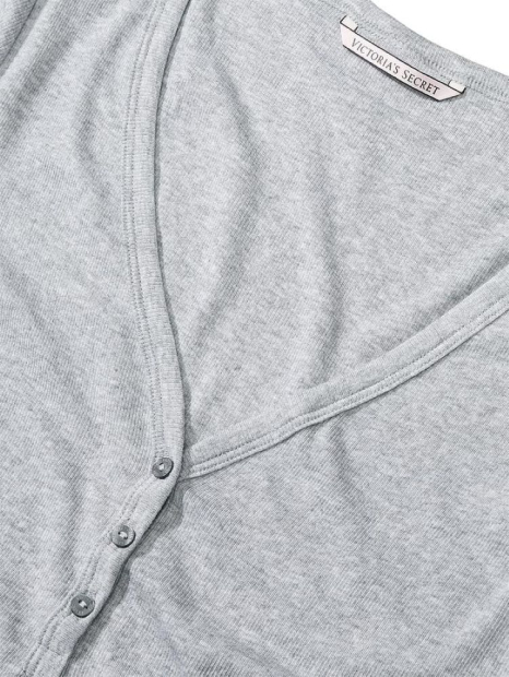 Домашний лонгслив Victoria's Secret в рубчик 1159852194 (Серый XL)