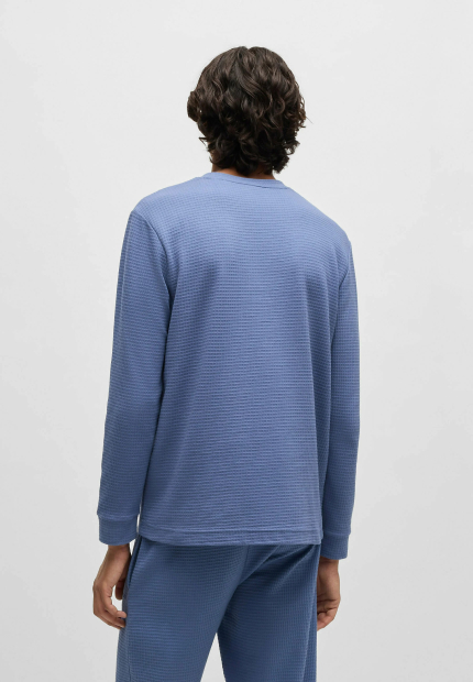 Домашний лонгслив Hugo Boss из вафельной ткани 1159853003 (Синий S)