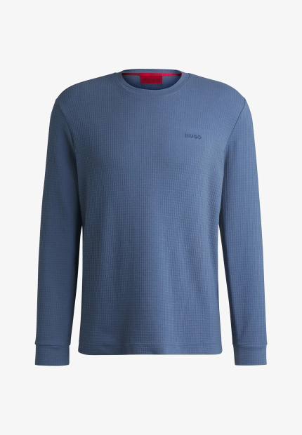 Домашний лонгслив Hugo Boss из вафельной ткани 1159853003 (Синий S)