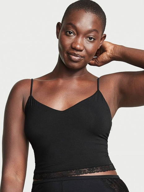 Домашняя укороченная майка Victoria's Secret топ 1159854374 (Черный XXL)